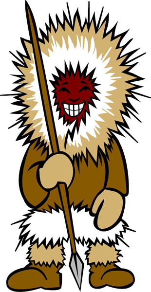 Eskimo team mascot full color vinyl sports decal. Customize on line. Eskimo 1